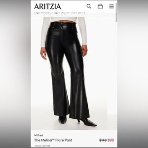 Aritzia Wilfred Flare Vegan Leather Pants